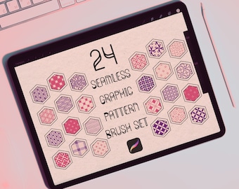 24 Nahtlose Muster Pinsel für Procreate | Lines and Dots (Digitaler Download)