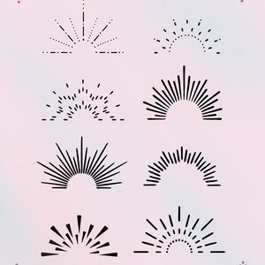40 Sunburst-stämpelpenslar för Procreate | Dekorativ tatueringsdesign (digital nedladdning) bild 6