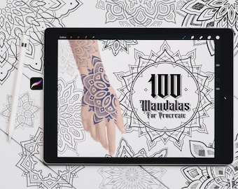 100 Mandala Procreate Pinsel | Tattoo & Ornamente (Digital Download)