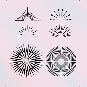 40 Sunburst-stämpelpenslar för Procreate | Dekorativ tatueringsdesign (digital nedladdning) bild 7