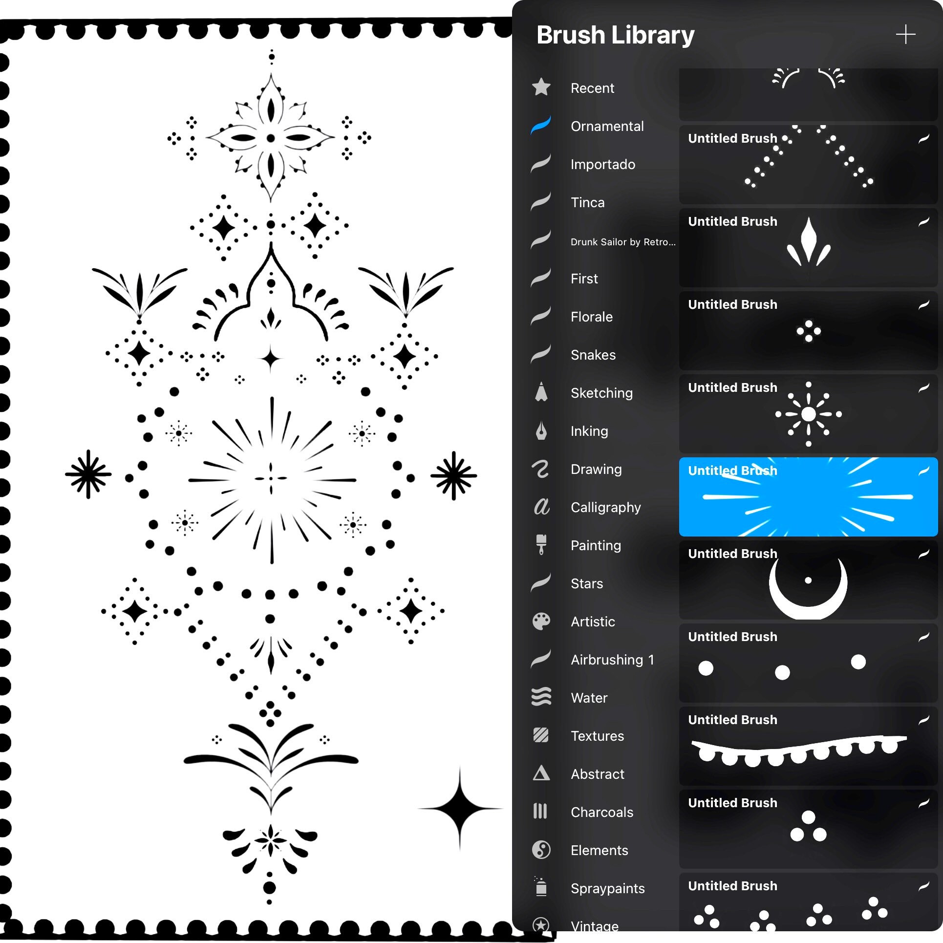 Minimalist Ornament Brush Set for Procreate | Tattoo Linework (digital ...