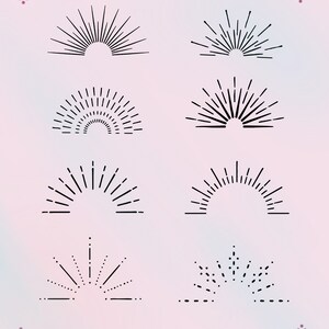 40 Sunburst-stämpelpenslar för Procreate | Dekorativ tatueringsdesign (digital nedladdning) bild 5