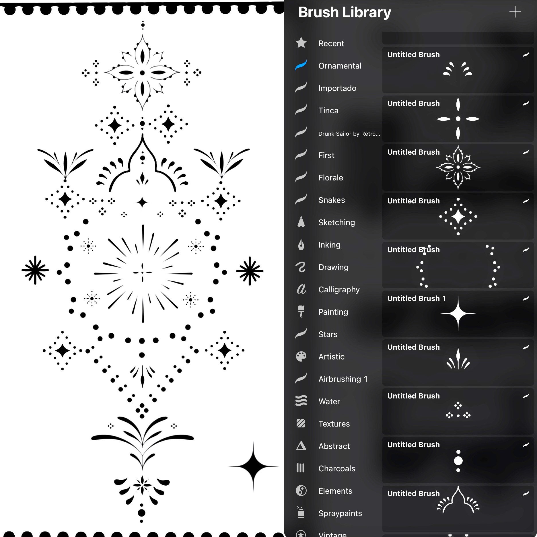 Minimalist Ornament Brush Set for Procreate | Tattoo Linework (digital ...
