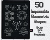 50 Impossible Geometric Shapes | Procreate Brush Pack (Digital Download)