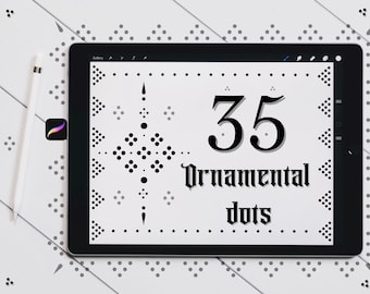 35 Ornamental DOT Stempel Pinsel für PROCREATE | minimalistische TATTOO Designs zu erstellen