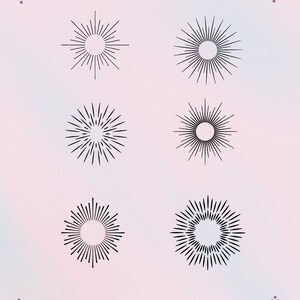 40 Sunburst-stämpelpenslar för Procreate | Dekorativ tatueringsdesign (digital nedladdning) bild 2