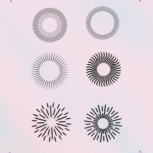 40 Sunburst-stämpelpenslar för Procreate | Dekorativ tatueringsdesign (digital nedladdning) bild 3