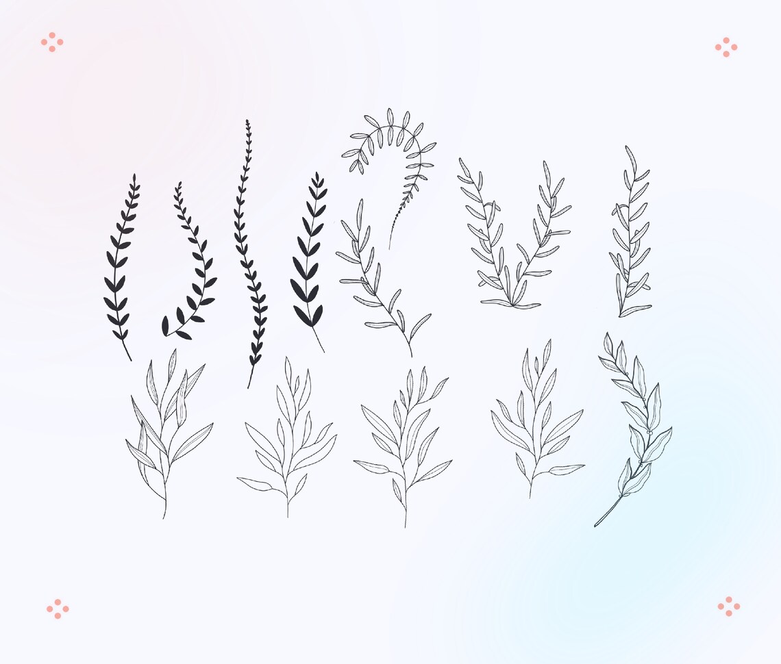 66 Plants and Leaves Stamp Brush Set for PROCREATE | Herbs Brushes ...