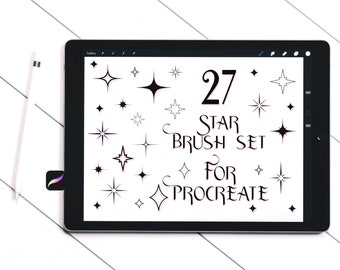 27 Sternen und Funken Stempel | PROCREATE Pinselset | Ornamente und Dekoration