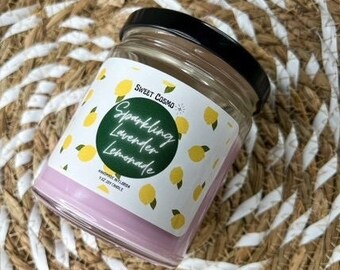 Sparkling Lavender Lemonade Candle | Soy Wax Blend | Handmade | Hand-Poured | Gift Ideas