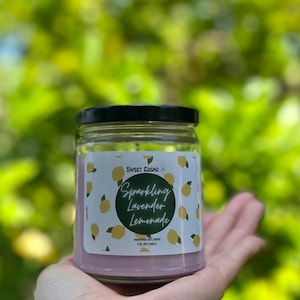 Sparkling Lavender Lemonade Candle | Soy Wax Blend | Handmade | Hand-Poured | Gift Ideas
