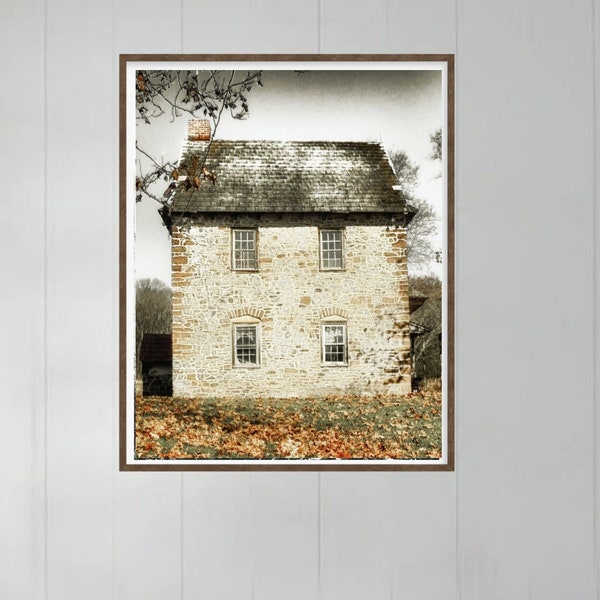 Old Farmhouse Rustic Printable Wall Art White Barn Country Print Rustic Home Wall Decor Old Farm Gold Rust Gray Photo Country Landscape Art