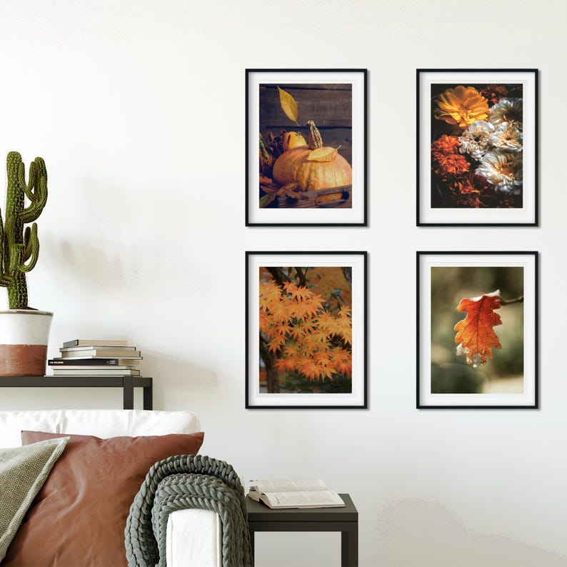 Autumn Gallery Wall Art Set of 4 Printable or Mailed, Fall Country ...