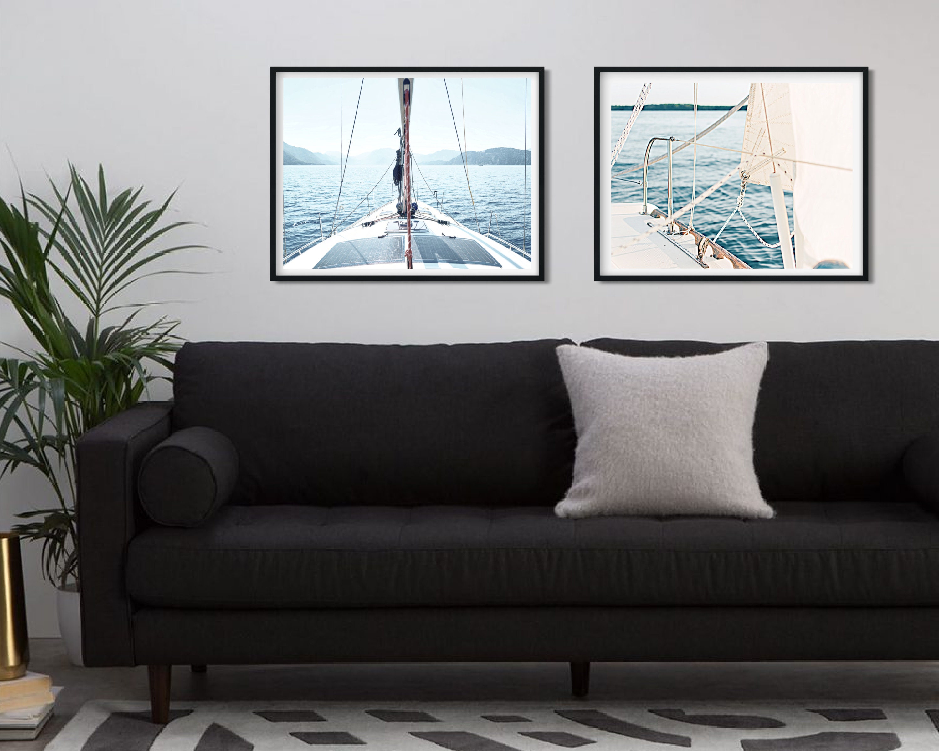 Sailing Yacht Set of 2 Photo Printable Wall Art, Sailboat Ocean Print ...