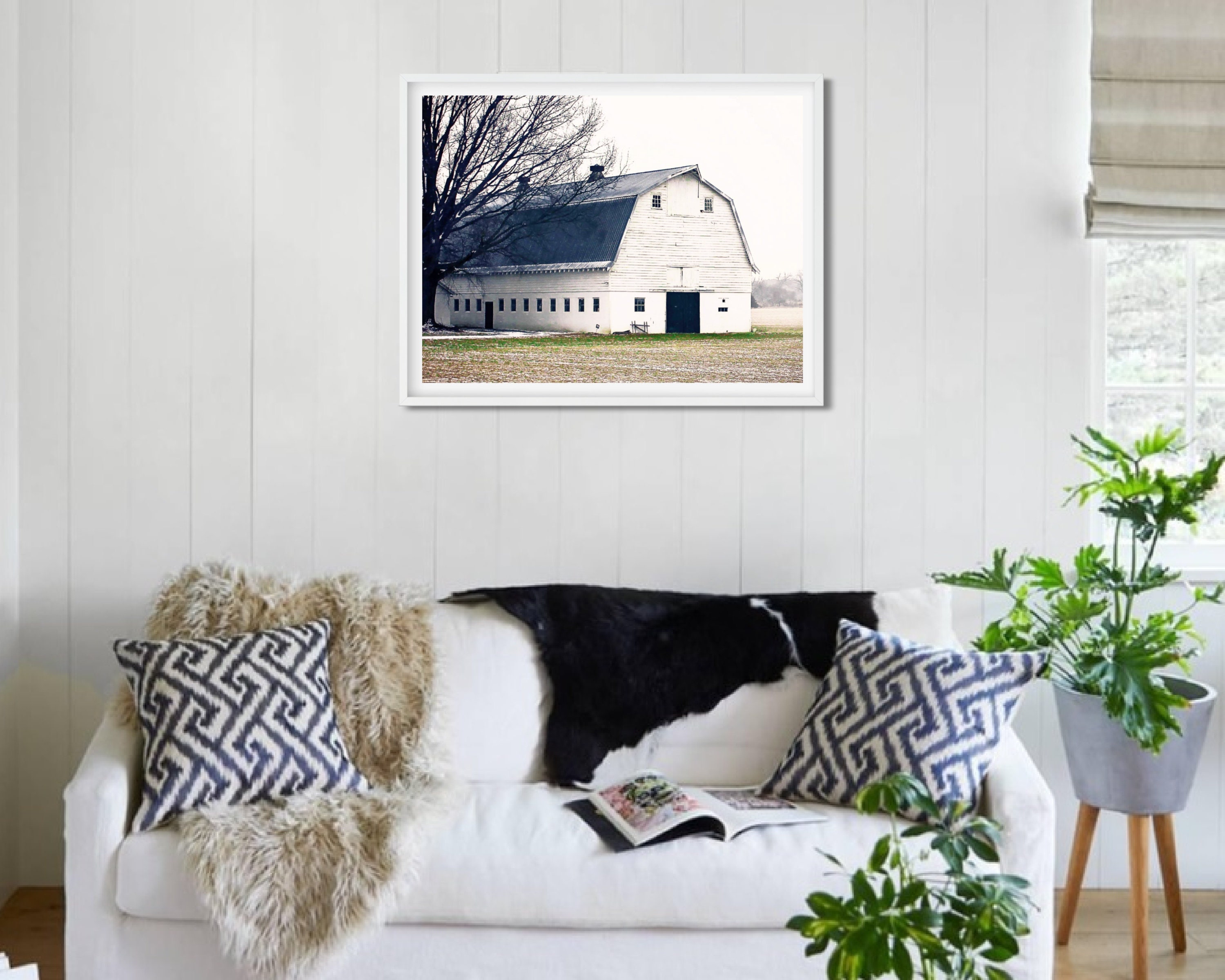 Old Barn Country Printable Wall Art White Barn Photo Farmhouse Rustic ...