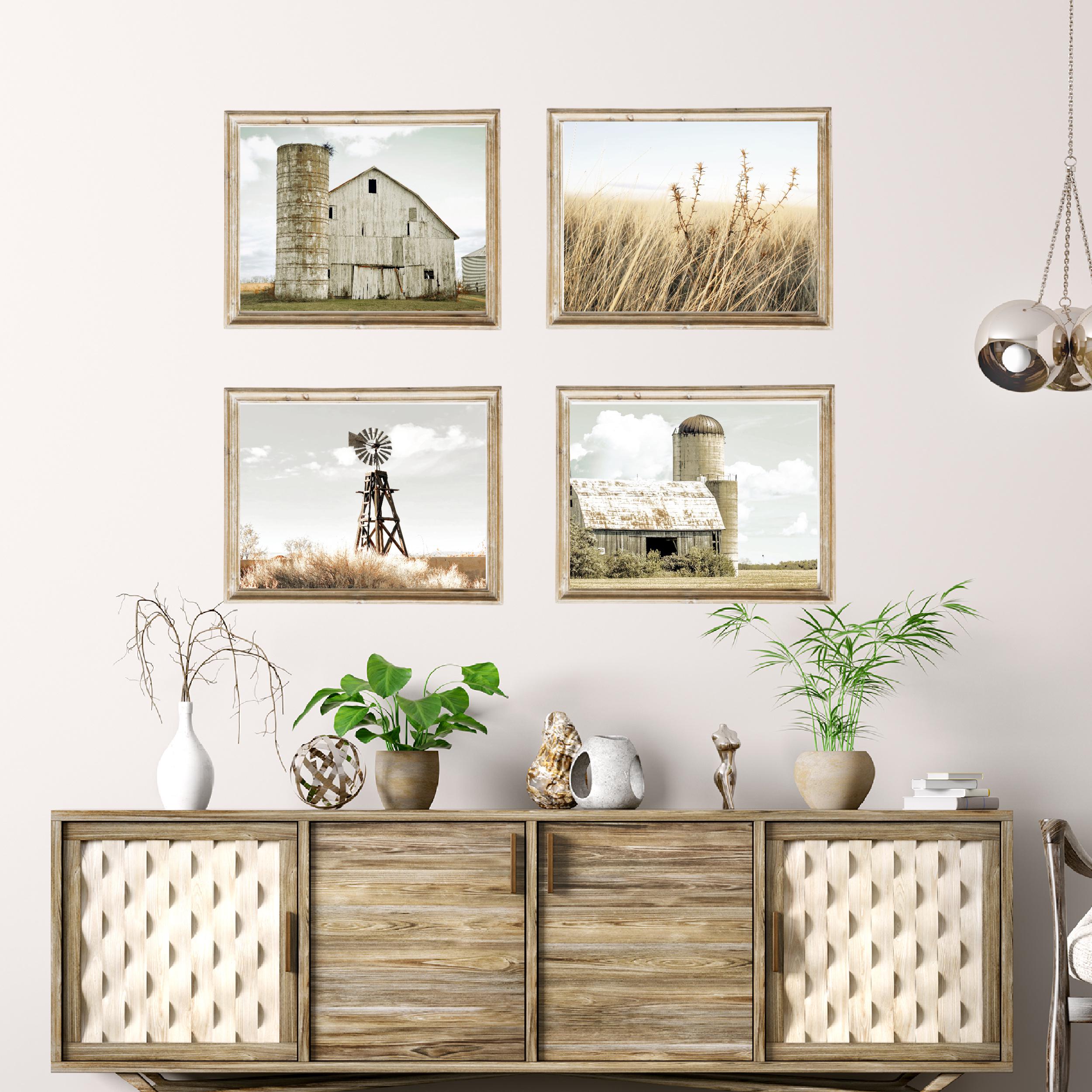 Country Farmhouse Set of 4 Photo Printable or Mailed, Old Barn Neutral ...