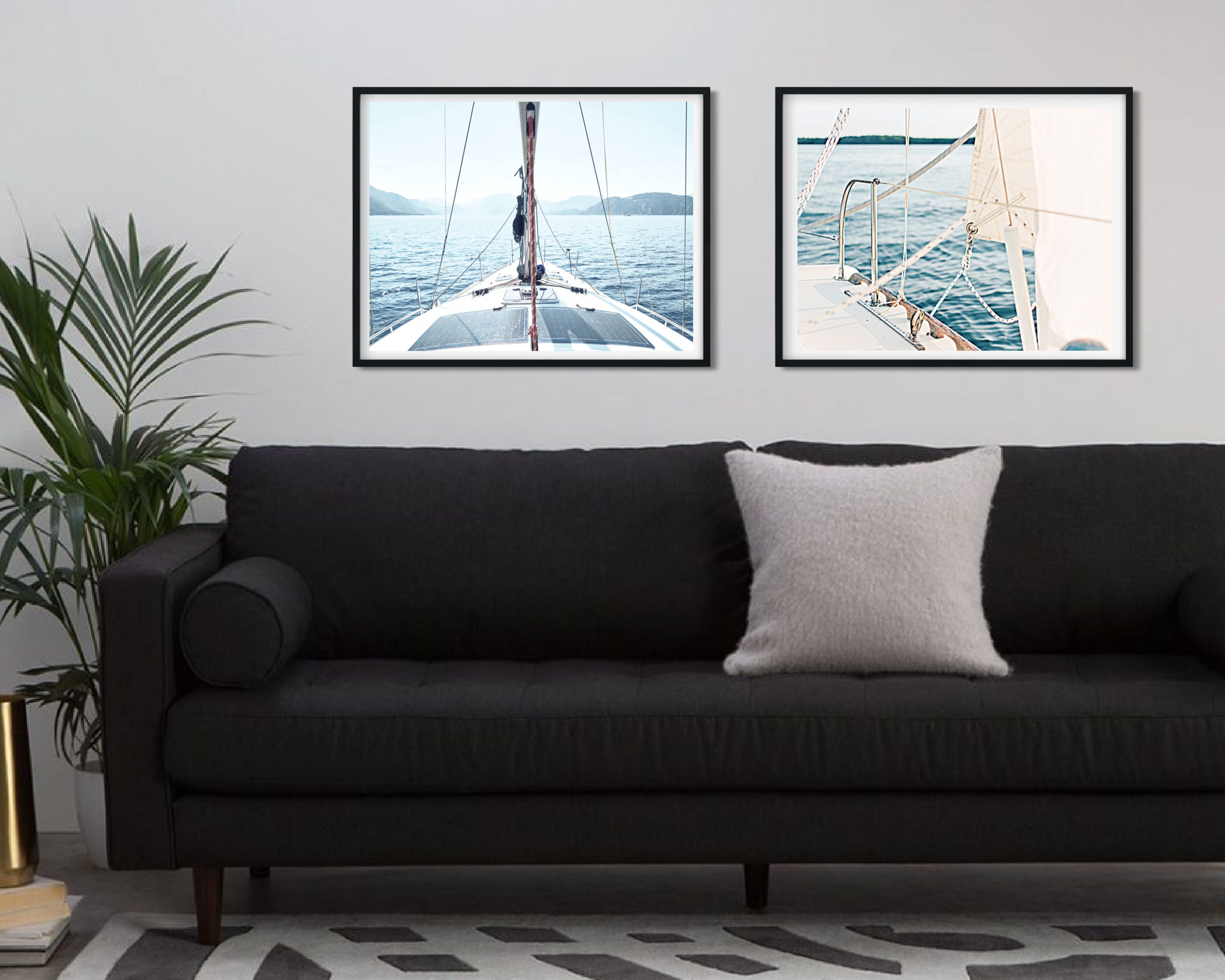 Sailing Yacht Set of 2 Photo Wall Art Mailed Sailboat Ocean Print ...