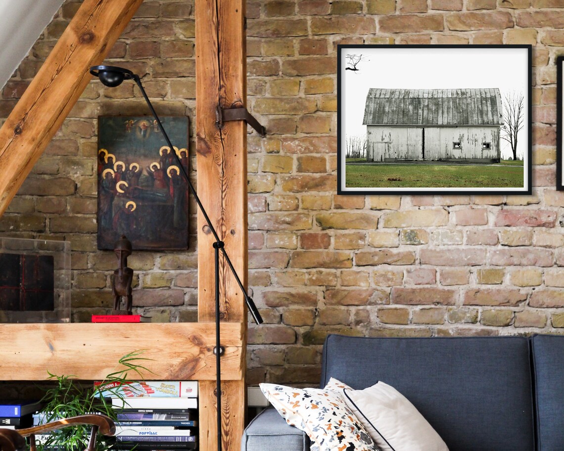 Farmhouse Printable Wall Art Old White Barn Photo Country - Etsy