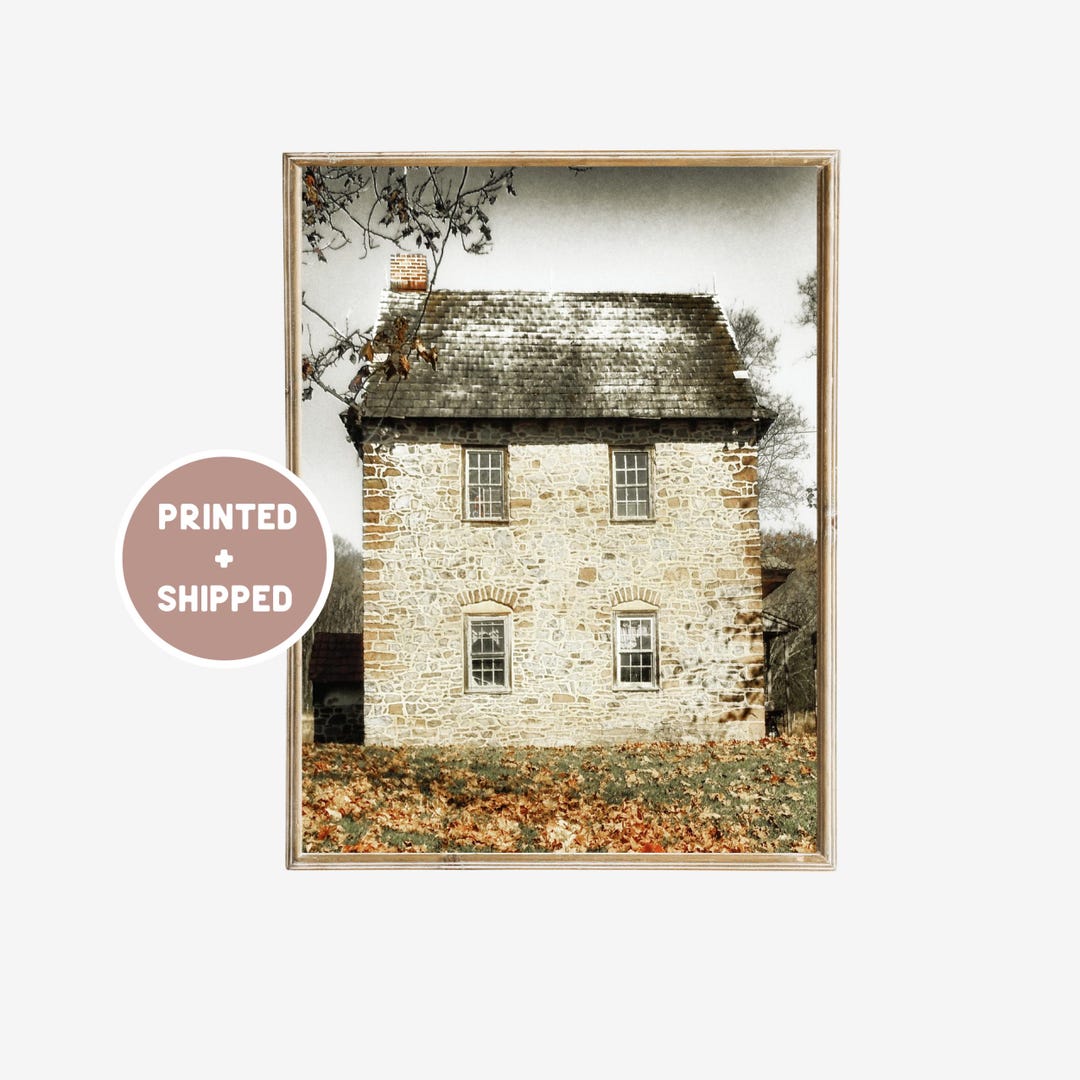 Old Farmhouse Rustic Print Mailed, White Barn Country Wall Art, Rustic ...