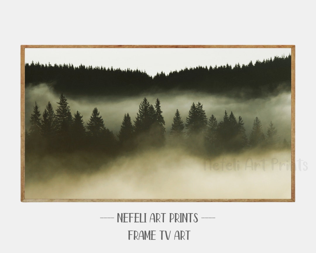 Samsung Frame Tv Art Foggy Forest Instant Download Tv Screen Art Misty