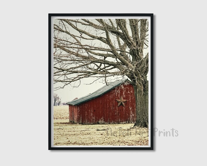 Red Barn Rustic Printable Wall Art Old Wood Barn Print - Etsy