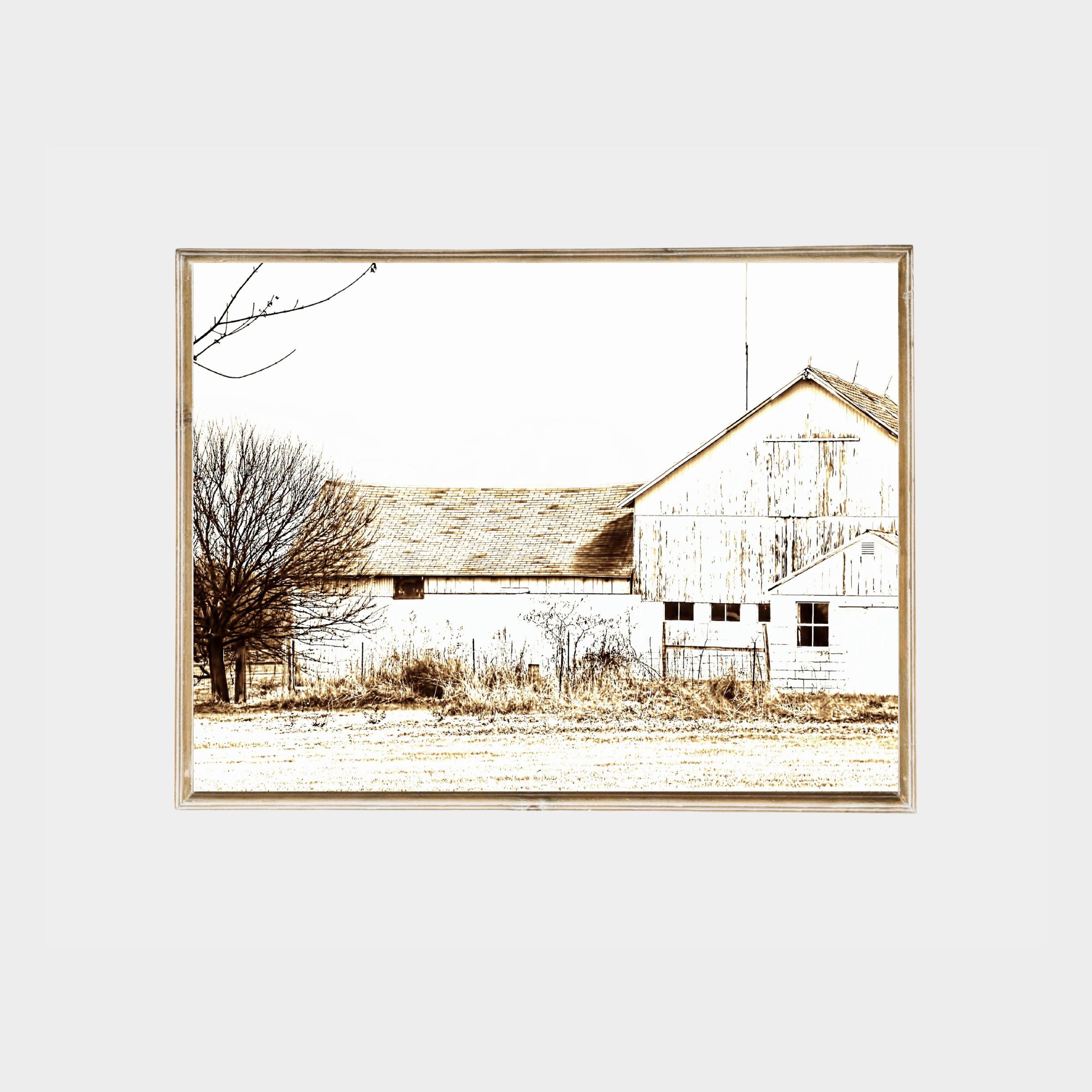 Old Barn Rustic Printable Wall Art, Farmhouse Print, White Barn Country ...