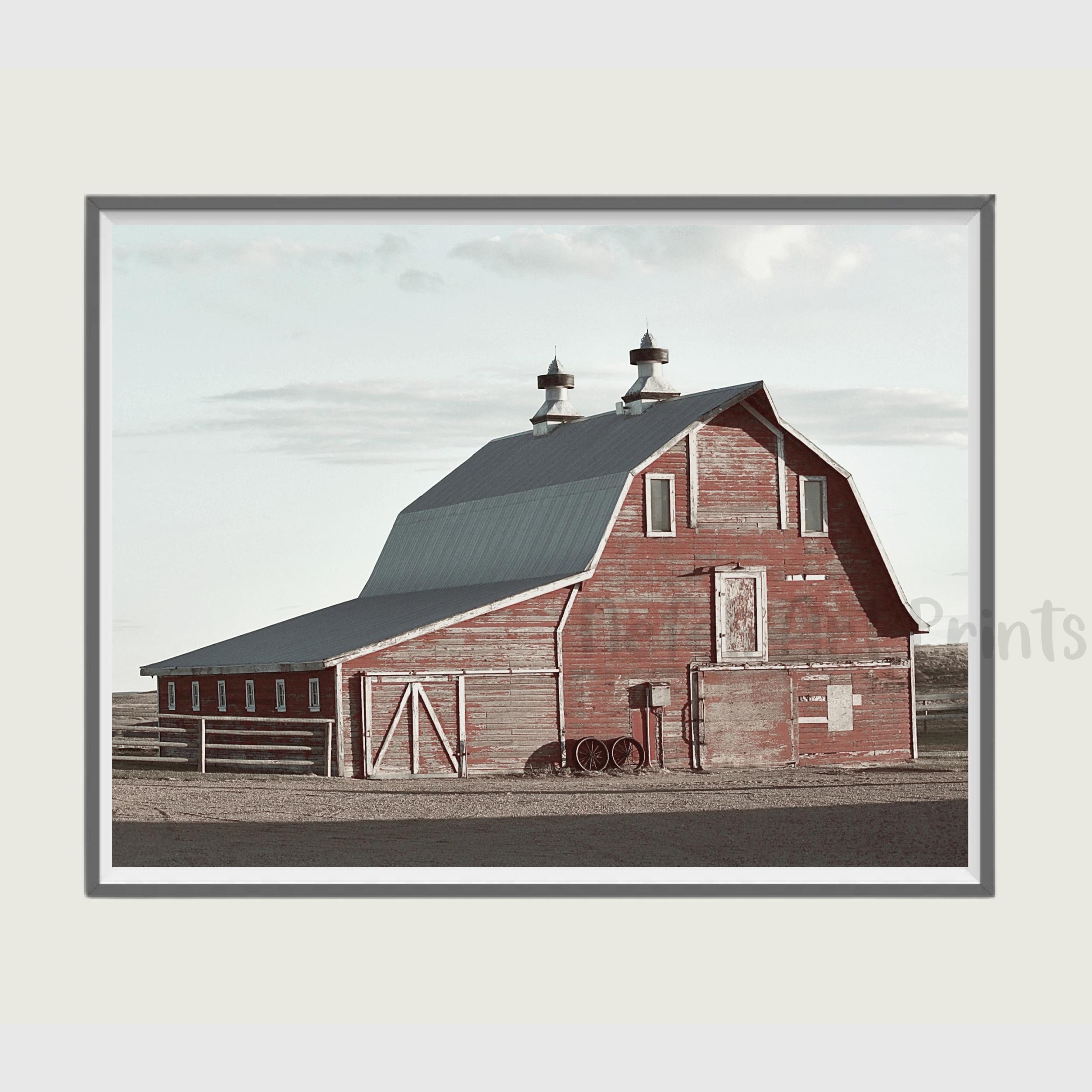 Old Red Barn Farmhouse Printable Wall Art, Rustic Home Wall Decor ...