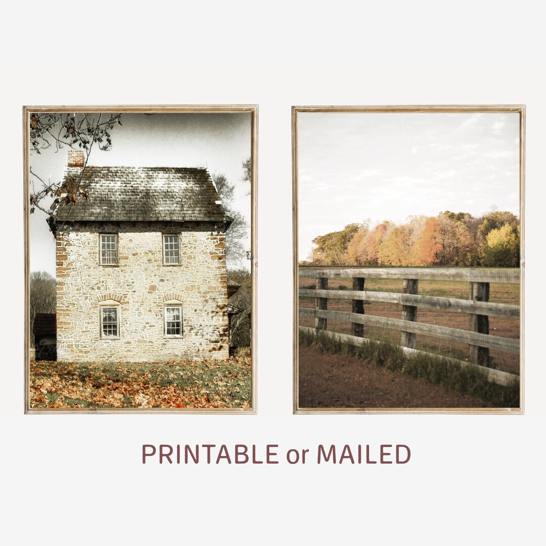 Farmhouse Rustic Set of 2 Photo Printable or Mailed, Wall Art Old Barn ...