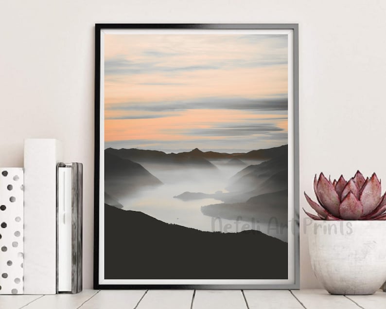Mountains Landscape Minimalist Printable Wall Art Nordic - Etsy