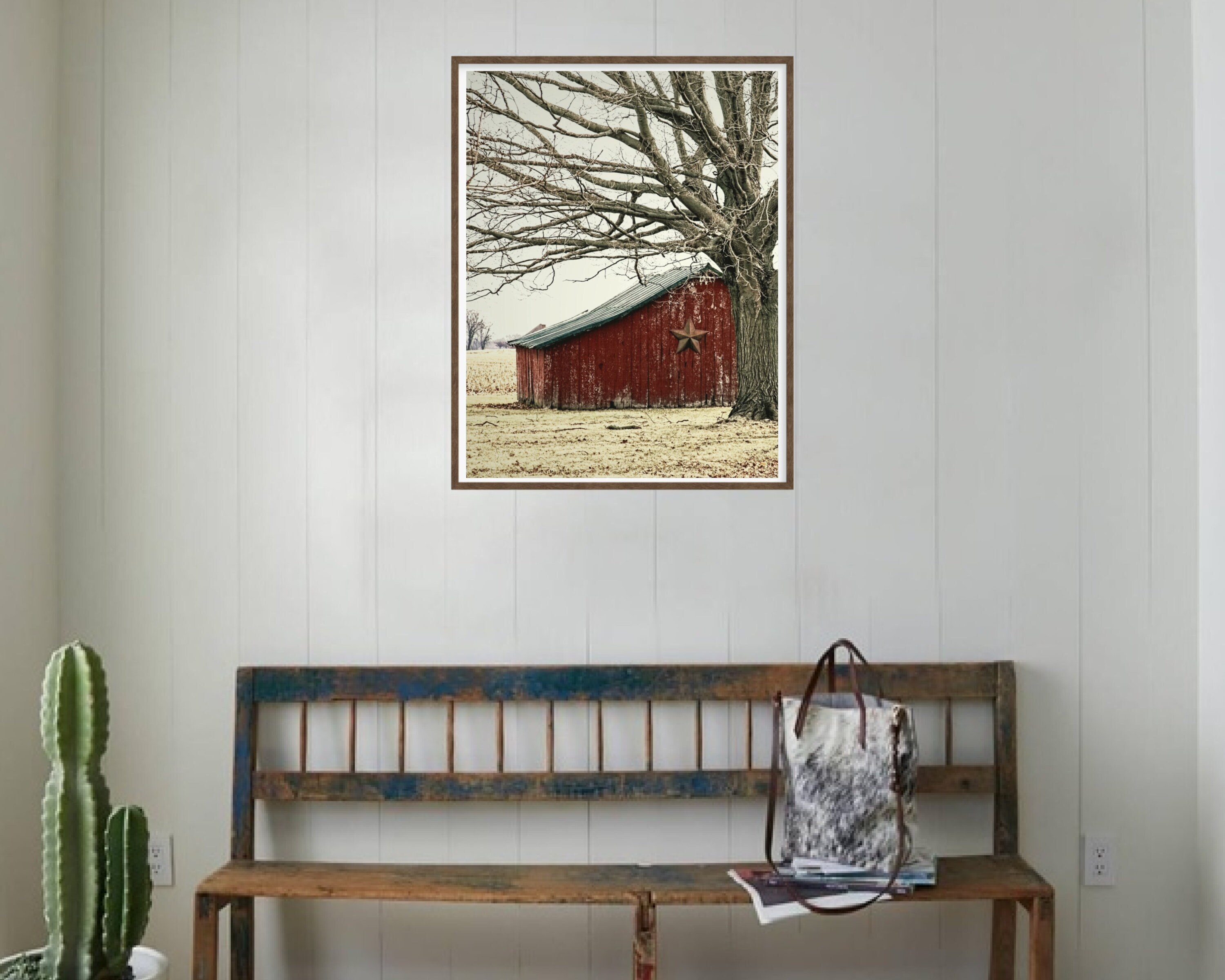 Red Barn Rustic Printable Wall Art Old Wood Barn Print Farmhouse Home ...