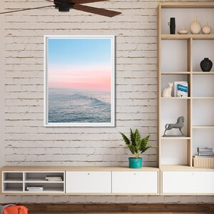 Pink Sunset Beach Photo Printable Ocean Sunset Pastel Colorful - Etsy