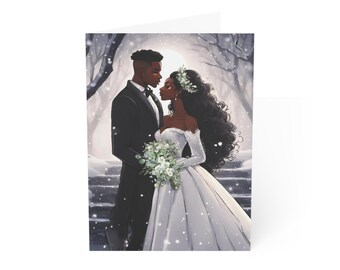 Schwarze Liebe Winter Glück Hochzeitskarte