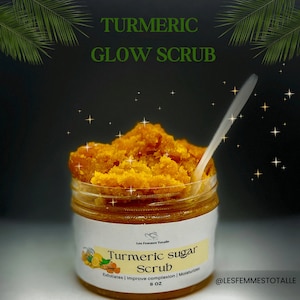 Turmeric body SUGAR SCRUB, Turmeric beauty products, Turmeric SKINCARE