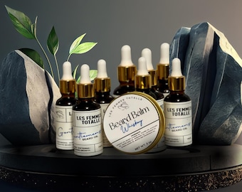 Set de bálsamo y aceite orgánico para el crecimiento de la barba: Kit de cuidado hidratante