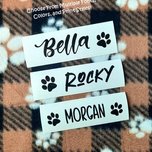 Calcomanía personalizada con huella de pata, calcomanía con nombre de mascota, etiqueta para tazón de perro, etiqueta para tazón de gato, accesorios personalizados para mascotas, calcomanía con nombre de perro, calcomanía con nombre de gato