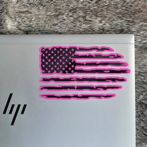 Sticker drapeau américain effet vieilli bicolore personnalisé, drapeau USA déchiré, sticker drapeau en lambeaux pour Jeep, sticker camion USA, sticker voiture patriotique
