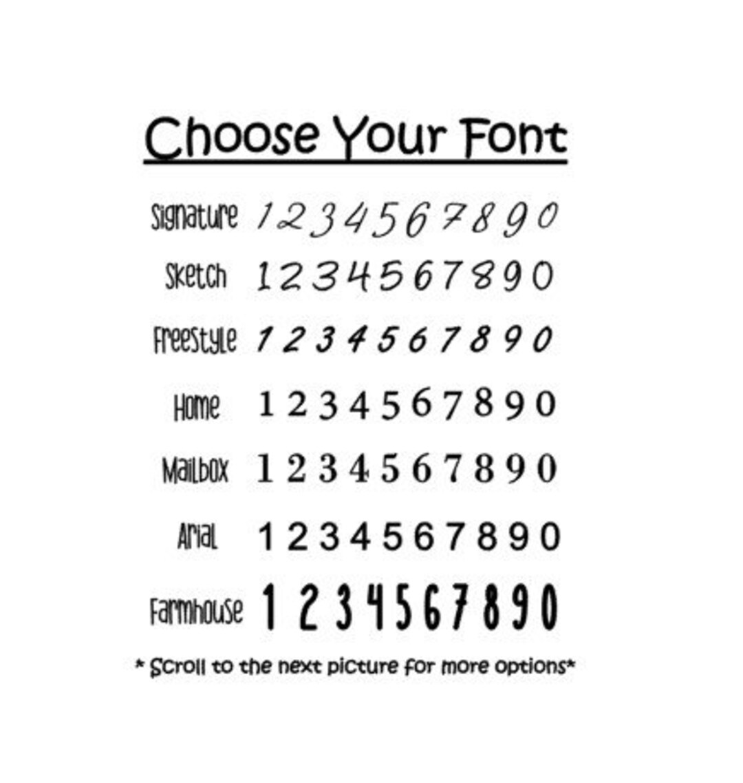 Small Number Decals Number Set Decal Custom Number Sticker Etsy