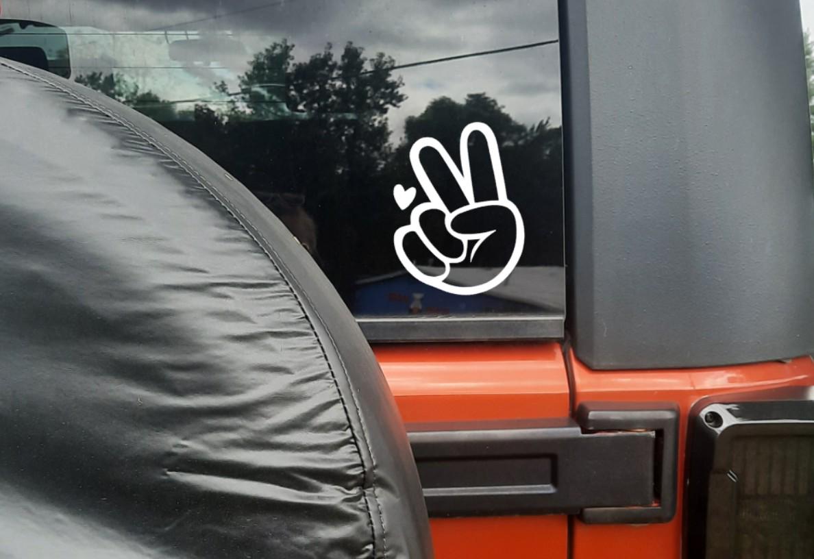 Peace Sign Sticker, Wave Decal for Mirror, Peace and Love Decal ...