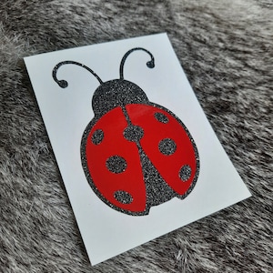 Lady Bug Decal With a glitter black body and non glitter red wings