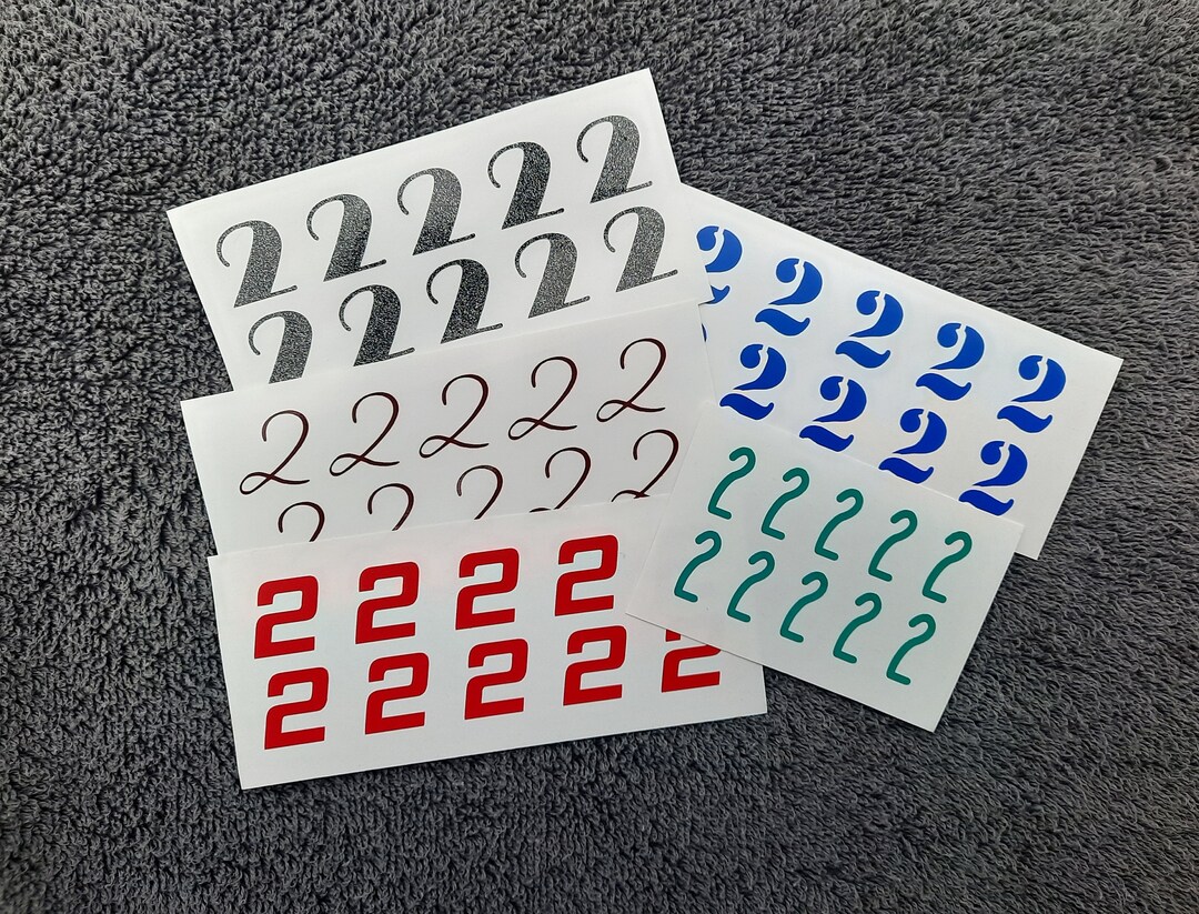 Small Number Decals Bulk Number Decal Custom Number Sticker Etsy