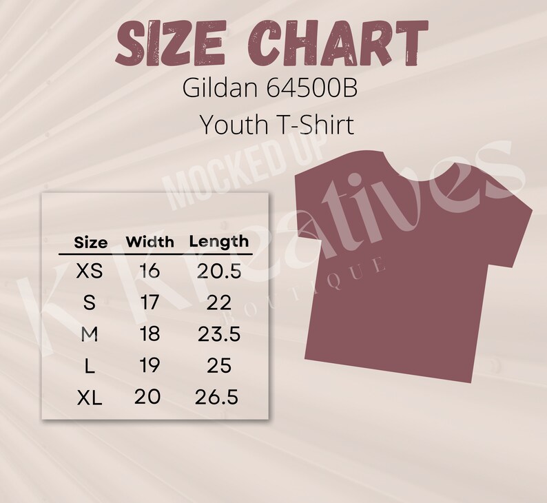 gildan youth xs size chart