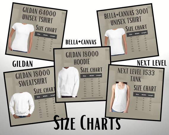 Bellacanvas Gildan and Next Level Size 