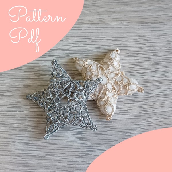 Tatting 3D Star Pattern PDF | Schema Stella 3D inChiacchierino PDF Eng - Ita