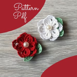 Motif 3D de nénuphar de frivolité : tutoriel de frivolité PDF (Anglais - Italie)