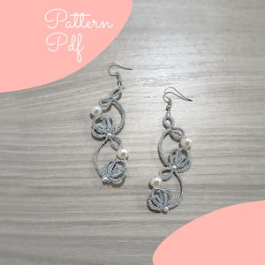 Tatting Ohrringe mit Perlen Muster: PDF Tutorial (Eng - Ita)