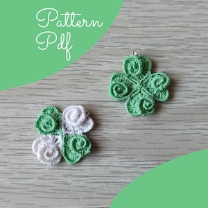Tatting Four-Leaf Clover Pattern:  PDF Tutorial ( Eng - Ita )