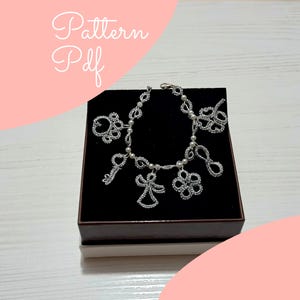Tatting Armband Muster: personalisierbare Charms PDF (Eng-Ita)