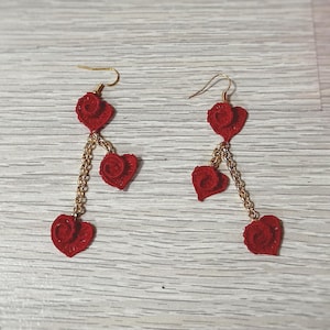 Tatting Falling Hearts Earrings Pattern: PDF Tutorial (Eng-Ita) image 2