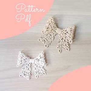 Frywolitkowy wzór kokardki 3D PDF | Schemat Fiocco 3D w chiacchierino ENG - ITA