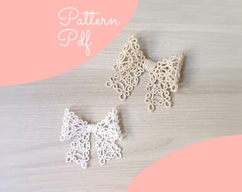 Tatting 3D Bow Pattern PDF | Schema Fiocco 3D in chiacchierino   ENG - ITA
